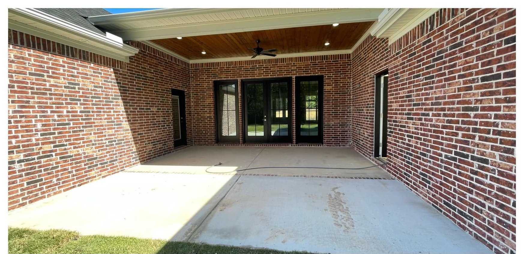Back patio before power washing