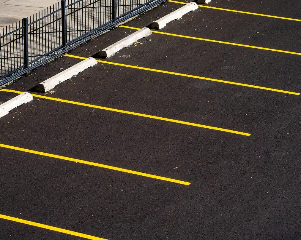 Fresh line striping — parking lot